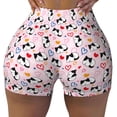 thumbnail image 2 of Fuzoiu Cartoon Cat And Heart Print Women's Workout Shorts,Workout Biker Shorts Women,Exercise Fitness Shorts,Scrunch Short, Athletic Shorts for Gym Yoga Running Sport Active-Small, 2 of 8