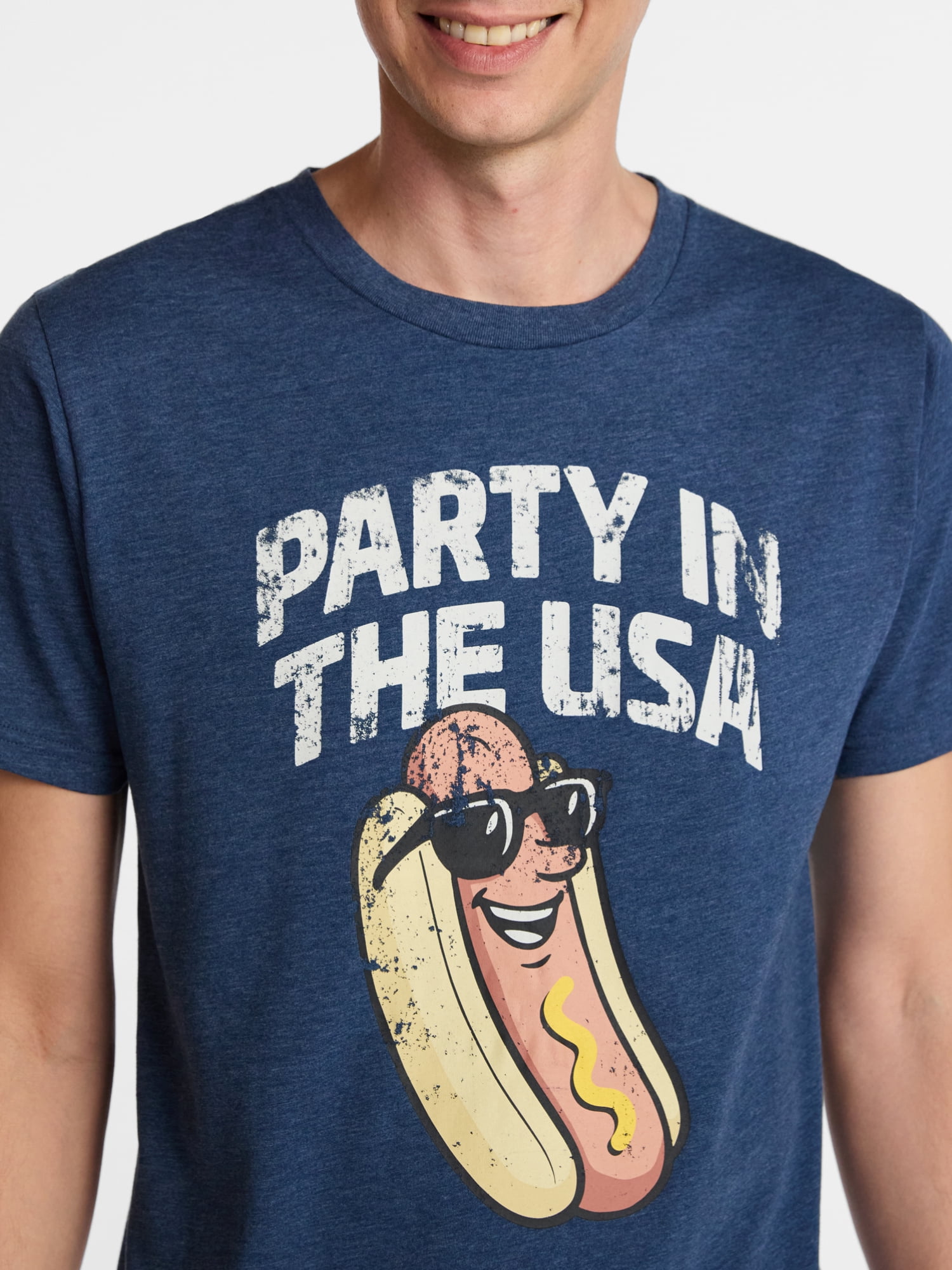 Americana Men's and Big Men's Party in the USA Graphic Tee Shirt from Way to Celebrate, Sizes XS-3XLT
