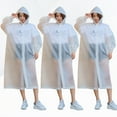 thumbnail image 3 of MasteelfCA 3 Pcs Imperméable Réutilisable Blanc Mode Poncho de Pluie Épaissi Extérieur Imperméable avec Capuche et Manches Élastiques pour Escalade Voyage Adulte, 3 of 7