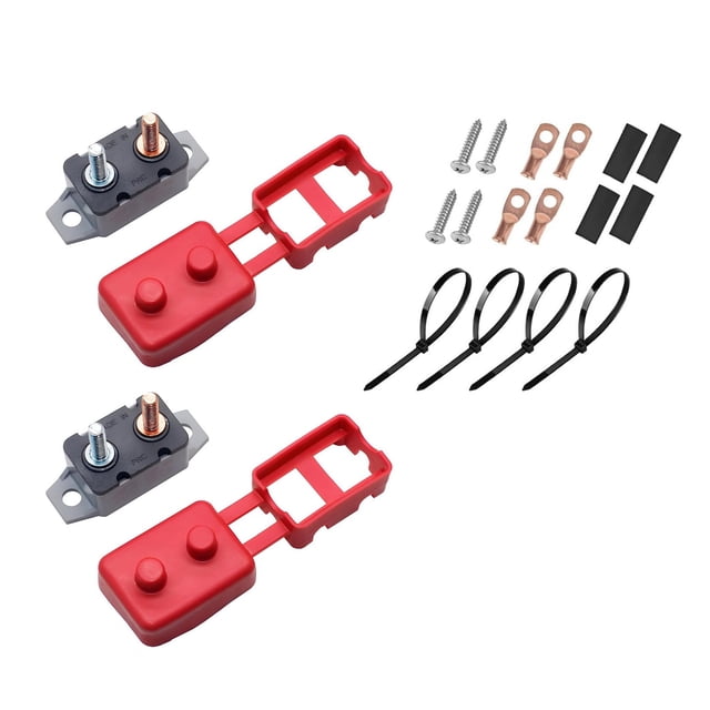 APPLAYERR 12V 24V 50A Circuit Breaker Double Ended Bolt Terminal Wide Flange Mount For Motorcycle Inverter Generator Use