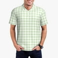thumbnail image 2 of Balery Green Checkboard Printed Men’s Short Sleeve Polo Shirt, Midweight Men's Shirt,Golf Polo shirts -Small, 2 of 8