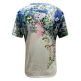 thumbnail image 4 of Chemises pour Femmes Tendance Été Mode Col Rond Imprimé Manches Courtes T-shirt Hauts Blouse Décontractée Ample Hauts Blouses pour Femmes Grande Taille en Solde, 4 of 5