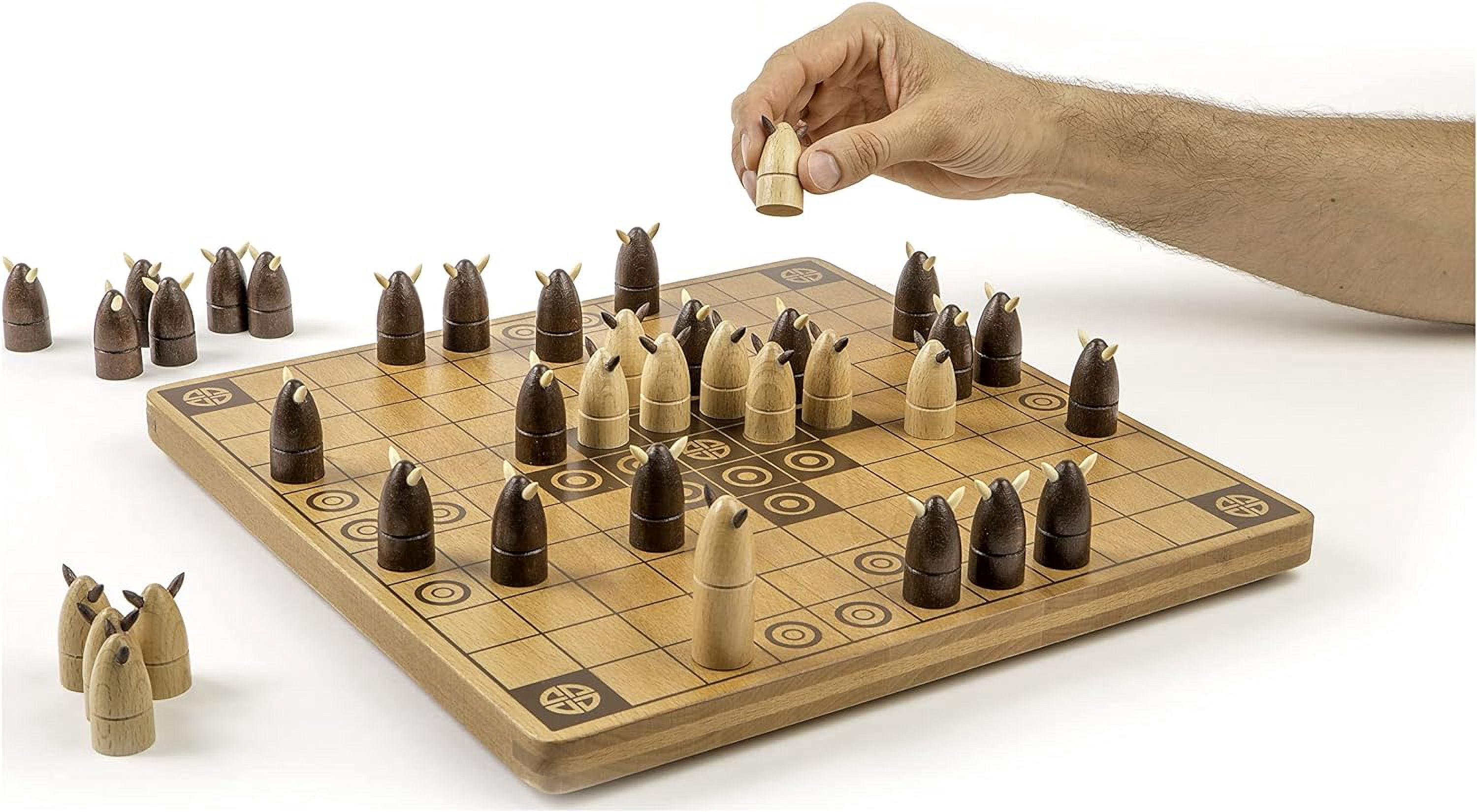 Marbles Hnefatafl, Viking Chess Game with Wooden Game Board, Ages 8 and up