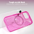 thumbnail image 6 of for iPhone 15 Plus Case Clear Magnetic Glitter Compatible with Magsafe, Sparkle Bling Hard Bright Magnet Mag Cover Non-Yellowing, Shiny and Cute Protective Case for Women Girl, Neon Hot Pink, 6 of 14