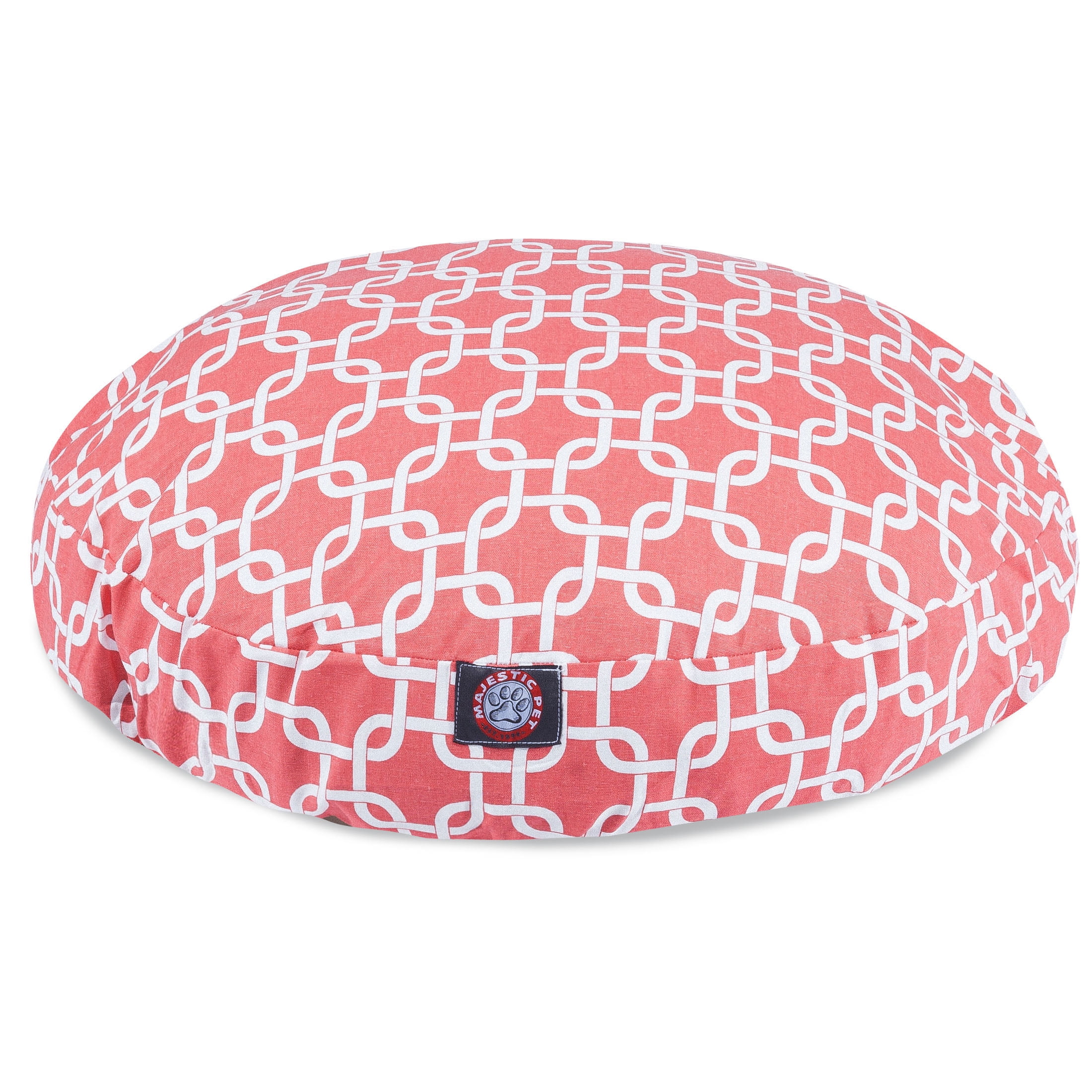 Majestic Pet | Links Round Pet Bed For Dogs, Removable Cover, Coral, Large