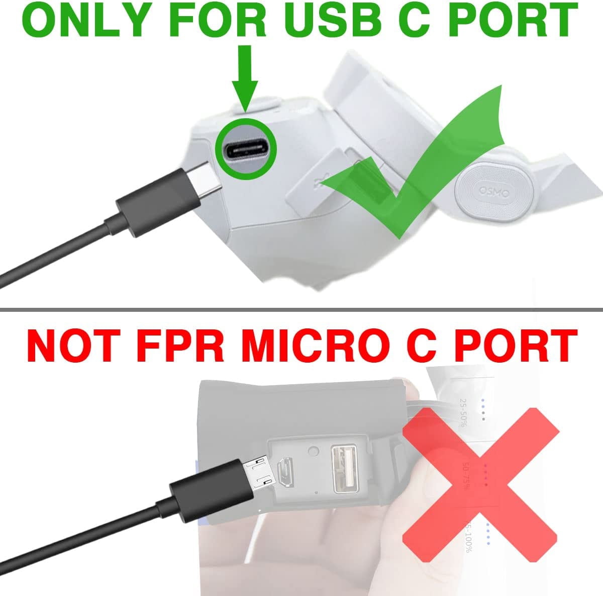 5FT USB C Gimbal Stabilizer Adapter Charger Cable for DJI OM5, OM4, OM4 SE, OM3,OSMO 5, Mobile 3, Ronin-SC, RS 2, RSC 2, OSMO Pocket 2, Action 2, DJI Phone Stabilizer Charging Power Cord