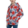 thumbnail image 2 of Pofeuu Leaves And Flowers Print Teenage Zipper Hoodie Sweatshirts Hooded Casual Jackets With Pocket For Boys Girls-Medium, 2 of 6