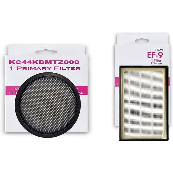 Filter Kit for Kenmore 22614 Pet Friendly Lightweight Bagless Compact Canister Vacuum. Compare to EF-9 53296 40195 20-53296 KC44KDSCZ000 KC38KDWCZV07