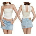 thumbnail image 2 of Gupgi Women Halter Neck Tank Tops Solid Color Sleeveless Off Shoulder Backless Crop Tops, 2 of 9