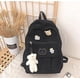 thumbnail image 2 of Bolsa de herramientas negra, mochila de pana Kawaii con colgante de oso lindo, bolso Vintage para niña, estudiante, bolso escolar, bolso para ordenador portátil, 2 of 5
