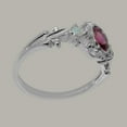 thumbnail image 4 of LBG British Made 925 Sterling Silver Natural Pink Tourmaline & Opal Womens Anniversary Ring - 33 size options - Size 4.75, 4 of 8