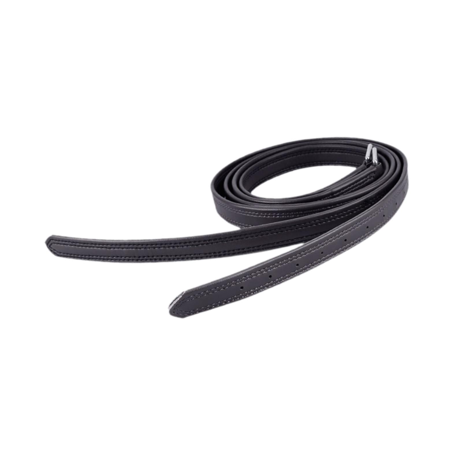 Wswqop 2Pcs English Stirrup Leathers Equestrian Gear Easy Care 1.25 M Length Adjustable Black