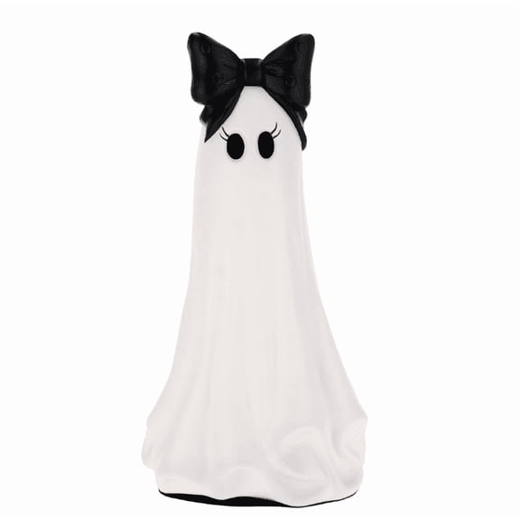 Texas Large Ghost Tabletop Decoration - Matte White Resin Standing Ghost Tabletop Figurine, Gentle Whimsical Autumn Halloween Indoor Shelf and Mantel Decoration