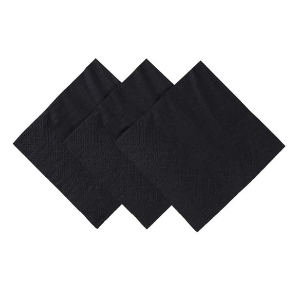 AmerCareRoyal Serviettes de Boisson 2 Plis - 9.5 Pouces" x 9.5 Pouces" - pour Restaurants Bars et Restauration en Vrac Serviettes de Cocktail Jetables Noires Lot de 1000