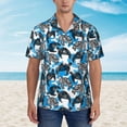thumbnail image 2 of Balery Sea Animal Camisas hawaianas de manga corta para hombre, camisas playeras de corte holgado, camisas de vacaciones con botones,Small, 2 of 7