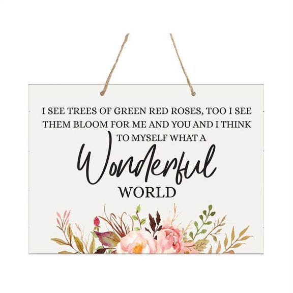 LifeSong Milestones Distressed Wall Sign Wonderful World 2