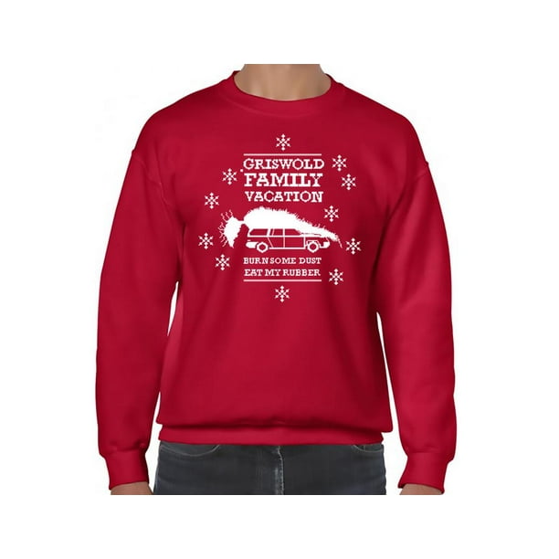 Ripple Junction Ripple Junction National Lampoon S Christmas Vacation Adult Unisex Eat My Rubber Fleece Crew Sweatshirt Sm Red Walmart Com Walmart Com