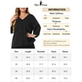 thumbnail image 6 of Agnes Orinda Women's Plus Size Lace Floral V Neck 3/4 Sleeves Button Blouse 4X Black, 6 of 6