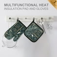 thumbnail image 4 of Yayeee Oven Mitts and Pot Holder Set of 2 Heat Resistant Kitchen Gloves Baking Hot Pad, Floral Forest Scene, 4 of 5