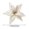thumbnail image 4 of 1 pieza de 25 cm de flor de terciopelo navideña con purpurina artificial, flor de Pascua, adorno colgante para árbol de Navidad, corona de bricolaje, decoración para fiesta de Navidad, 4 of 5