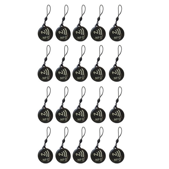 20Pcs NFC Tags Lable Ntag213 13.56mhz Smart Card for All NFC Enabled Phone Smart Business Card NFC 31.5x28mm Black,20 * NFC Smart Card,Black