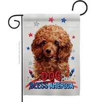Breeze Decor G120173-BO Patriotic Miniature Poodle Animals Dog 13 x 18.5 in. Double-Sided Decorative Vertical Garden Flags for House Decoration Banner Yard Gift