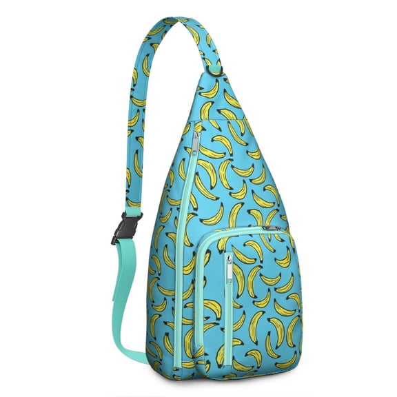 Funny Banana Sling Backpack - Playful Fruit Design Crossbody Bag, Compact Travel Pack for Commuting