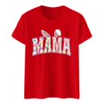 thumbnail image 4 of Easter Fashion Women's Casual Round Neck Bunny Print T-Shirt Red S, 4 of 4