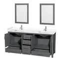 thumbnail image 2 of Wyndham Collection Sheffield 72" Marble/Wood Double Bathroom Vanity in Dark Gray, 2 of 4