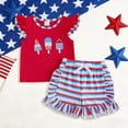 thumbnail image 2 of CAUYDY Toddler Baby Girl Outfits Cute Print Short Sleeve T-Shirt Tops and Pants Clothes Sets Independence Day Gift for Newborn Girls (Sizes 6-12 Months,Red), 2 of 4