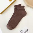thumbnail image 2 of Solid Color Socks Women's Low-cut Mesh Hollow Out Boat Socks with Shirring Edge Breathable Anti-slip Short Socks for High, 2 of 5