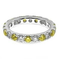 thumbnail image 4 of Auriga Fine Jewelry 14K White Gold Lab Grown Diamond VS/SI GH & Cr Yellow Sapphire Eternity Band for Women Size 4, 4 of 6