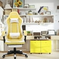thumbnail image 2 of JKOOK Gaming Chair with Footrest, Multifunctional Desk Chair with Linkage Armrest, PU Leather, Video Game Computer Chairs with Lumbar Support, Study,Game,Office,JK08 (Yellow), 2 of 16