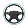thumbnail image 3 of Disketp Blue and White Squares Elastic Microfiber Steering Wheel Cover for Truck,SUV,Cars,Universal 15 inch,Anti-Slip, 3 of 8