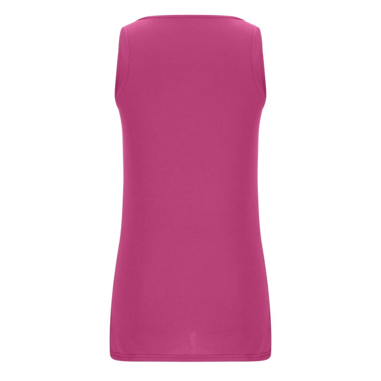 AherBiu Oversized Tank Tops for Women Crewneck Slit Summer