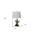 thumbnail image 3 of HomeRoots 26" Natural And Brown Antlers Table Lamp With White Shade, 3 of 7