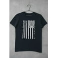 thumbnail image 5 of Old Glory Mens Distressed Grey Vertical American Flag Short Sleeve Graphic T Shirt, 5 of 6