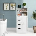 Ktaxon Bathroom Floor Cabinet with 4 Drawers 1 Cupboard & 2 Adjustable ...