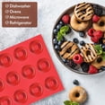 thumbnail image 4 of Mini Donut Mold, 18 Cavity Mini Donut Silicone Mold, Heat Resistant Silicone Donut Molds for Baking, Silicone Donut Pan for Baking Muffin Cakes Tart Bread, 4 of 4
