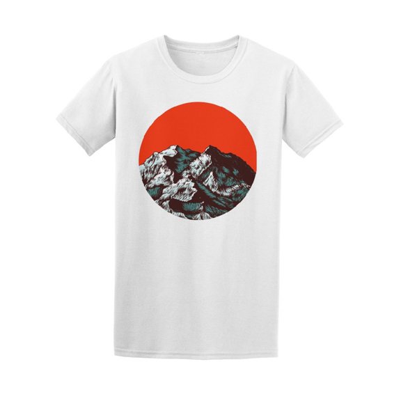 Handdrawn Mountains Japan Nature Tee Men's -Image by Shutterstock