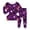 Purple-c, variant on Shadoumai Halloween Pajamas for Size 8 O Neck Ghost Print Long Sleeved Button Top Trendy Sleepwear Set 2 Piece Outfits for