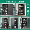 thumbnail image 2 of MIIIKO Metal Storage Cabinet, 2 Adjustable Shelves Lockable Door, Steel Locker for Office, Home, Pantry, Garage Utility Cabinet, 2 of 6
