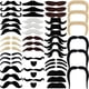 thumbnail image 1 of 48 PCS Fake Mustaches,Self Adhesive Novelty Fake Mustache,Costume Facial Hair False Mustaches for Halloween, 1 of 5