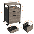 SmileMart Industrial Vintage Rolling File with 2 Drawers for A4