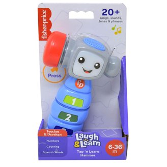 Fisher-Price Ríe Y Aprende Mi Primer Mando De Consola, Juguete De Aprendizaje Con Luces Y Sonidos Para Bebé +6 Meses, Versión Español + Portugués + Italiano + Inglés (HHX11