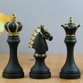 thumbnail image 3 of 3x Estatua de ajedrez internacional nórdica Adorno Juegos de mesa Escultura de piezas de ajedrez para Negro, 3 of 9