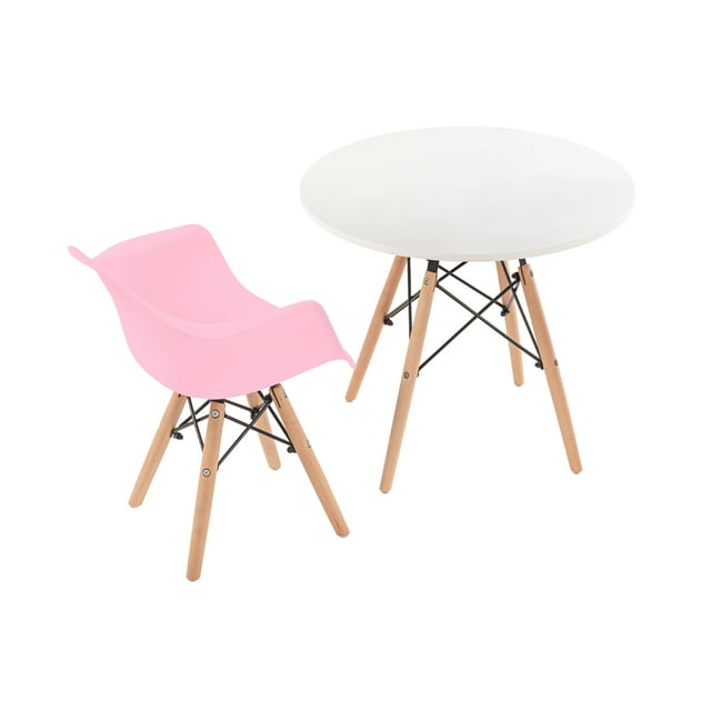 Mesa Berlin con Silla Berlin con Descansabrazos para niños (Rosa)