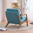 thumbnail image 4 of IVV Modern Accent Lounge Chair, Linen Upholstered Reading Armchair with Waist Pillow and Seat Cushion, for Bedroom, Living Room, Home Office, Teal, 4 of 10