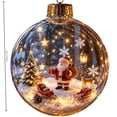 thumbnail image 3 of Glowing Christmas Diorama Ornament, Miniature Christmas Scene in Clear 2d Acrylic Ball, with Warm Led Light, Lighted Christmas Tree Ornament, Holiday Hanging Decor, Choose Your Story, 3 of 7