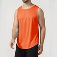 thumbnail image 4 of IDALL Tank Tops Men Mens T-Shirts Sleeveless Shirts for Men Sleeveless Quick Drying Tights Sweat Basketball Training Sports Wear Top Sports Vest Comfort Colors Tshirt Orange 3XL, 4 of 5